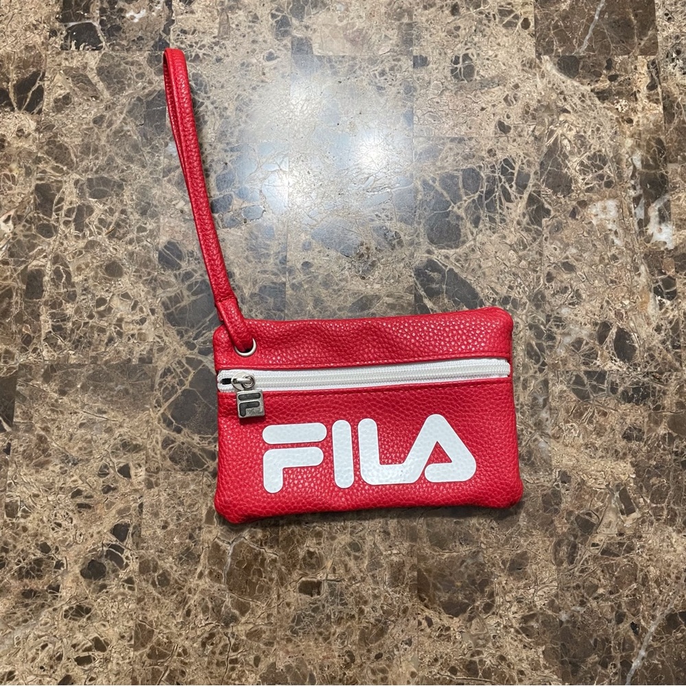 Fila Red Wristlet Purse Handbag Zip Close NWOT